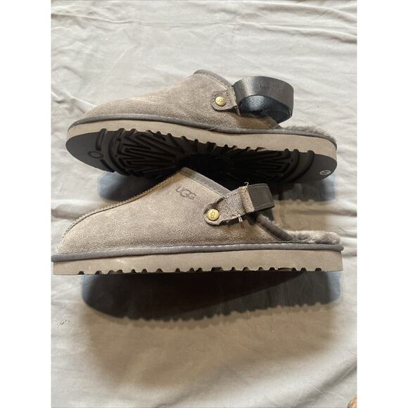 UGG Goldenstar Slingback Clog Size 13 Charcoal Gray Suede with Plush Lining NWOT - Picture 2 of 6